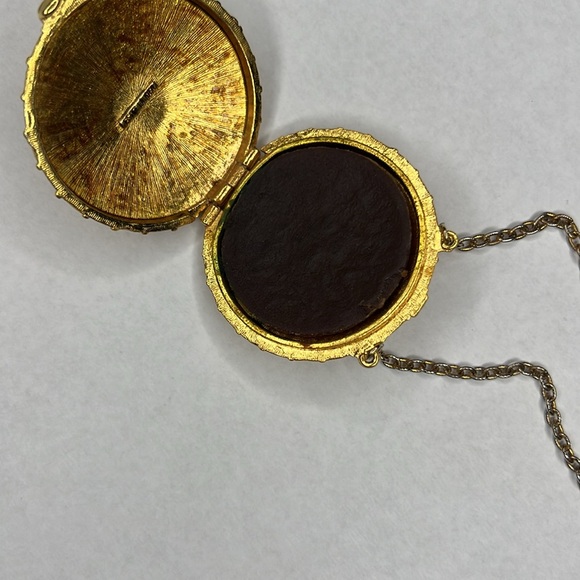 Estee Lauder Perfume Pendant Vintage 1970’s Necklace Lapis Gold - Picture 5 of 6